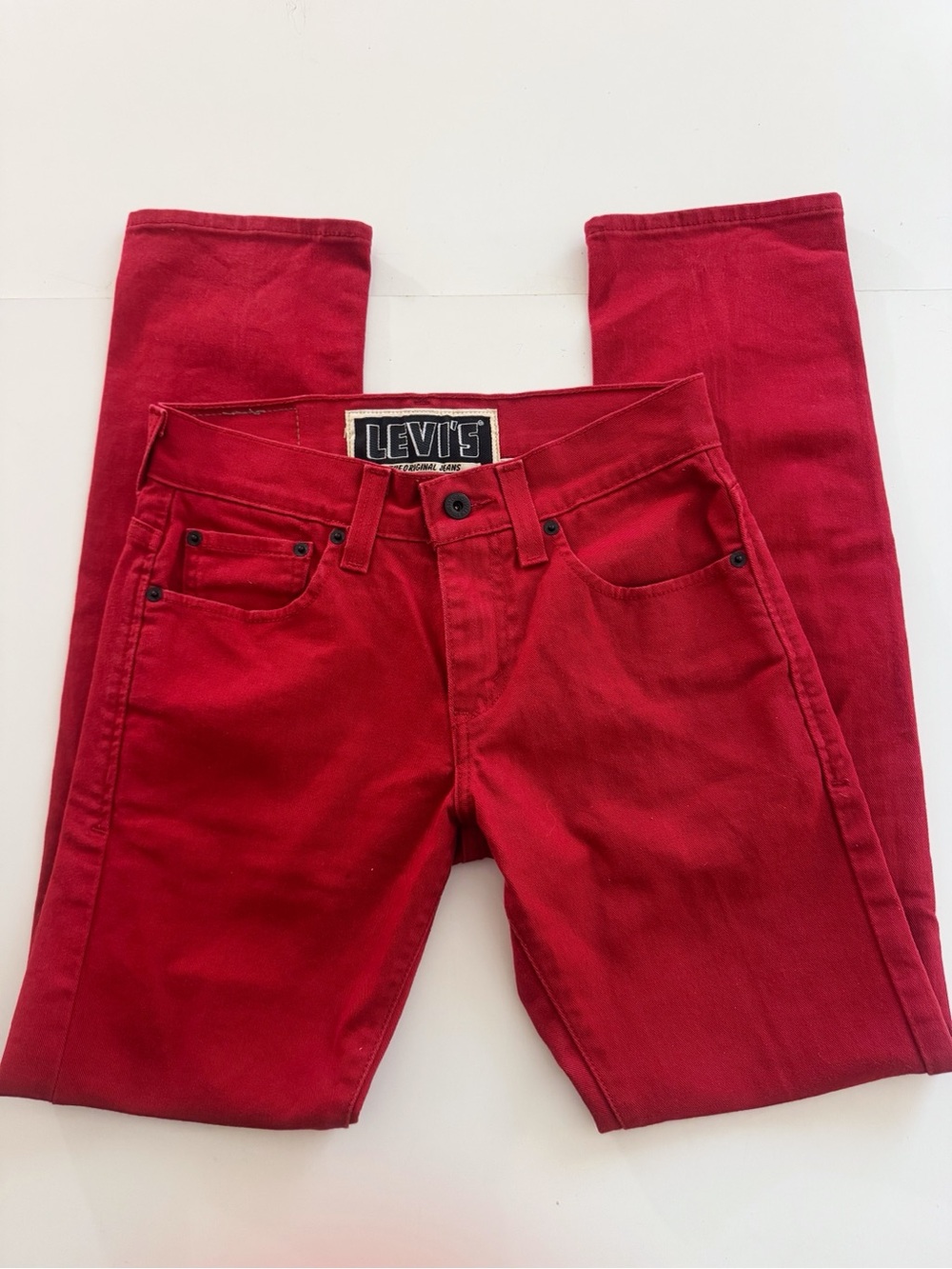 Levi's 511 Skinny Fit Red Denim Jeans Mens 29x30